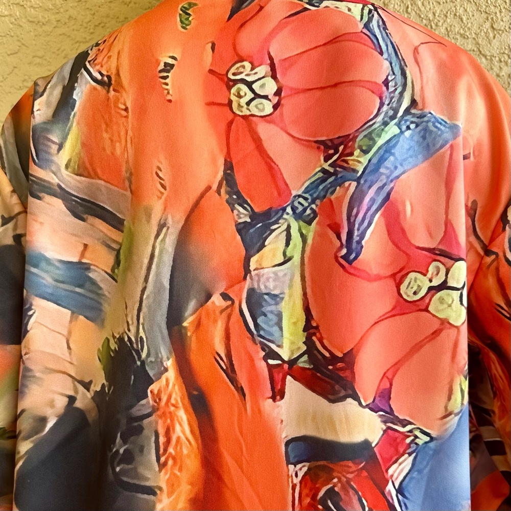 NORACORA orange and multi color blouse - Picture 8 of 10